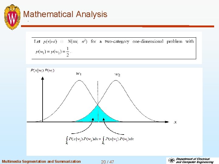 Mathematical Analysis Multimedia Segmentation and Summarization 20 / 47 