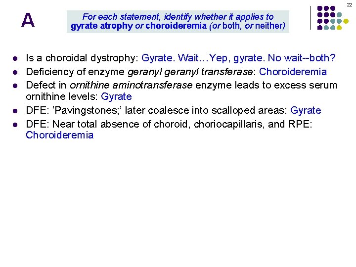 22 A l l l For each statement, identify whether it applies to gyrate 22 A l l l For each statement, identify whether it applies to gyrate