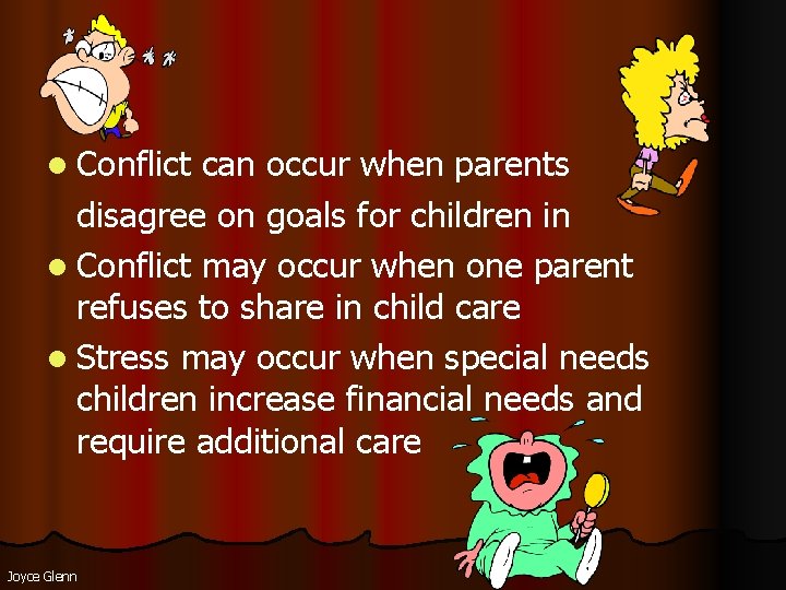 l Conflict can occur when parents disagree on goals for children in l Conflict l Conflict can occur when parents disagree on goals for children in l Conflict
