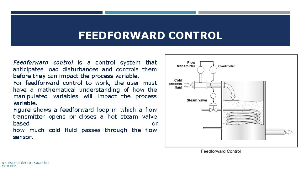 FEEDFORWARD CONTROL Feedforward control is a control system that anticipates load disturbances and controls