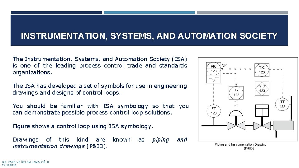 INSTRUMENTATION, SYSTEMS, AND AUTOMATION SOCIETY The Instrumentation, Systems, and Automation Society (ISA) is one