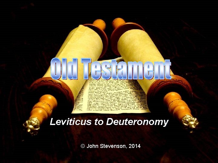 Leviticus to Deuteronomy © John Stevenson, 2014 