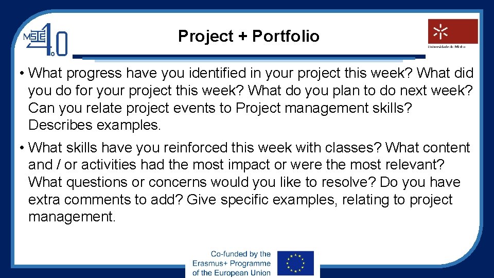 Project + Portfolio • What progress have you identified in your project this week?