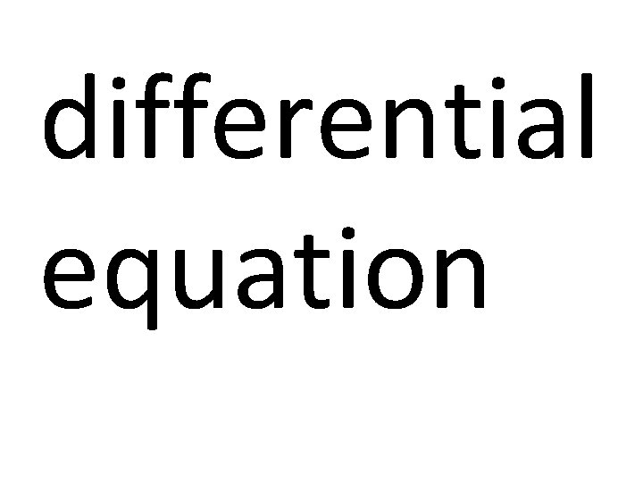 differential equation 