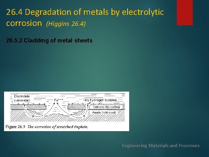 26. 4 Degradation of metals by electrolytic corrosion (Higgins 26. 4) 26. 5. 2 26. 4 Degradation of metals by electrolytic corrosion (Higgins 26. 4) 26. 5. 2