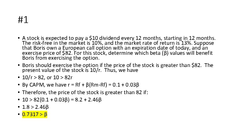 #1 • A stock is expected to pay a $10 dividend every 12 months,