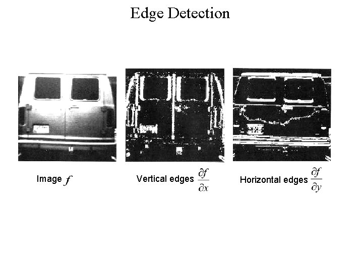 Edge Detection Image Vertical edges Horizontal edges 