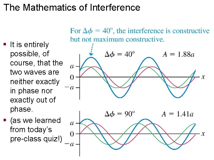 The Mathematics of Interference § It is entirely possible, of course, that the two