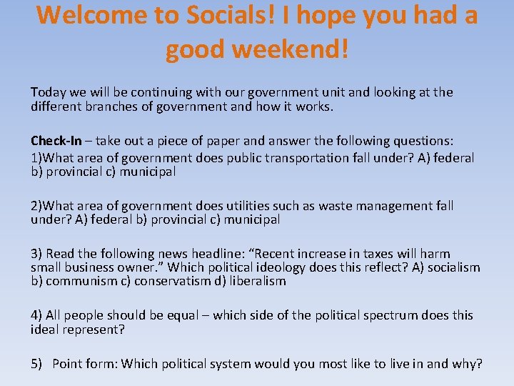 Welcome to Socials! I hope you had a good weekend! Today we will be