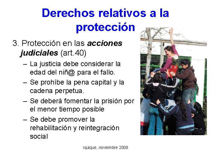 Derechos relativos a la protección 3. Protección en las acciones judiciales (art. 40) –