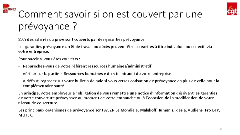 Comment savoir si on est couvert par une prévoyance ? 80% des salariés du