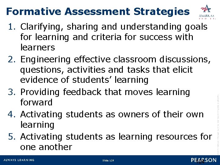 Formative Assessment Strategies Slide 124 Copyright © 2010 Pearson Education, Inc. or its affiliate(s).