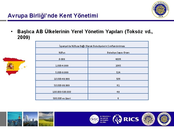 Avrupa Birliği’nde Kent Yönetimi • Başlıca AB Ülkelerinin Yerel Yönetim Yapıları (Toksöz vd. ,