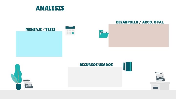 ANALISIS DESARROLLO / ARGO. O FAL. MENSAJE / TESIS RECURSOS USADOS 