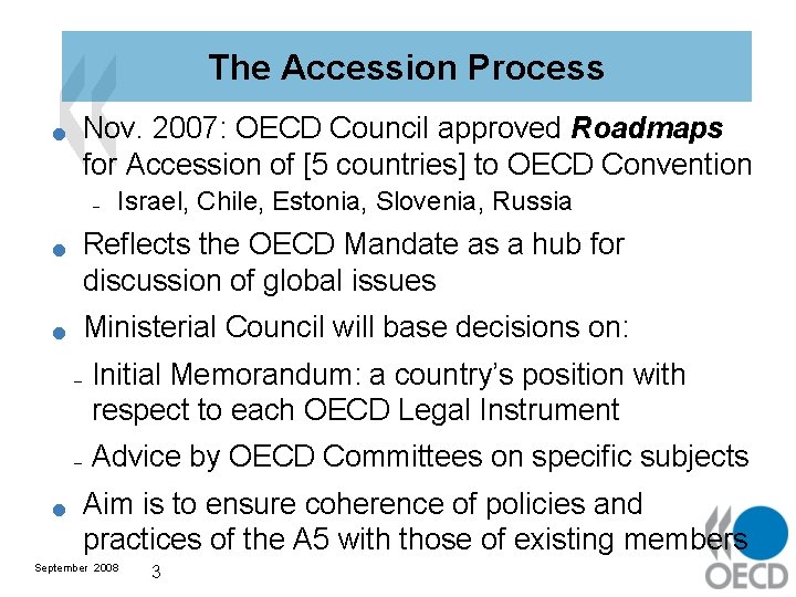 The OECD Accession Process Review of Statistics and