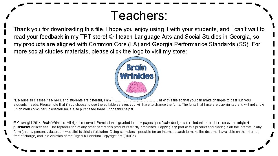 Teachers: Thank you for downloading this file. I hope you enjoy using it with