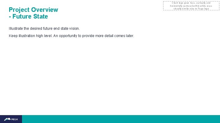 Project Overview - Future State Illustrate the desired future end state vision. Keep illustration