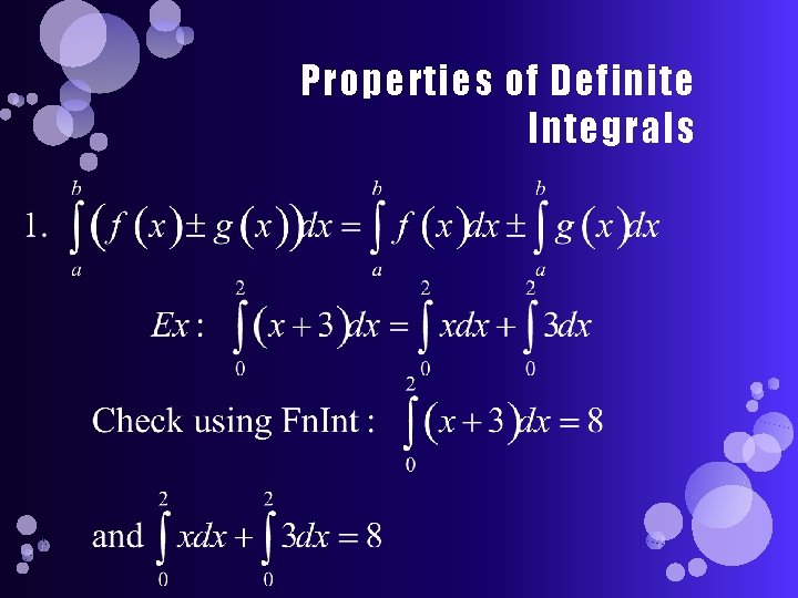 Properties of Definite Integrals 