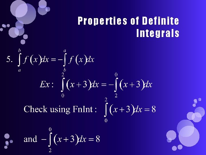 Properties of Definite Integrals 