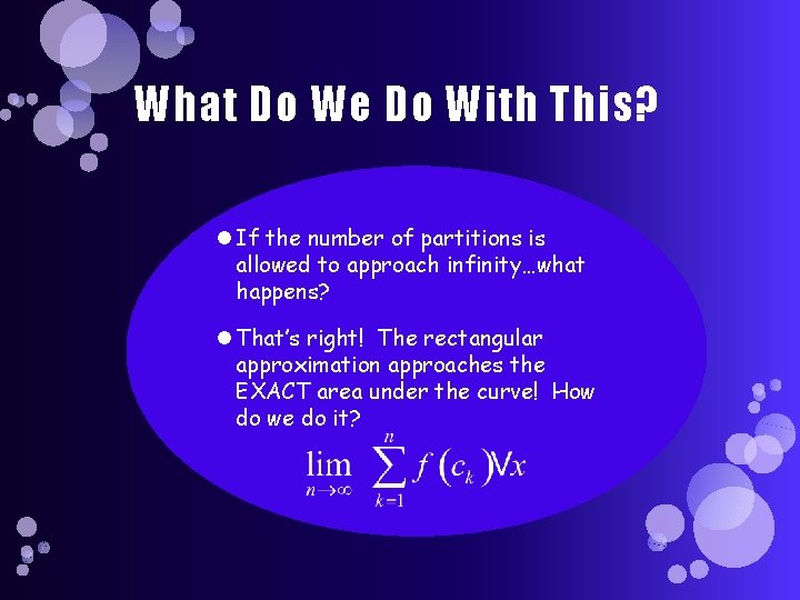 What Do We Do With This? If the number of partitions is allowed to