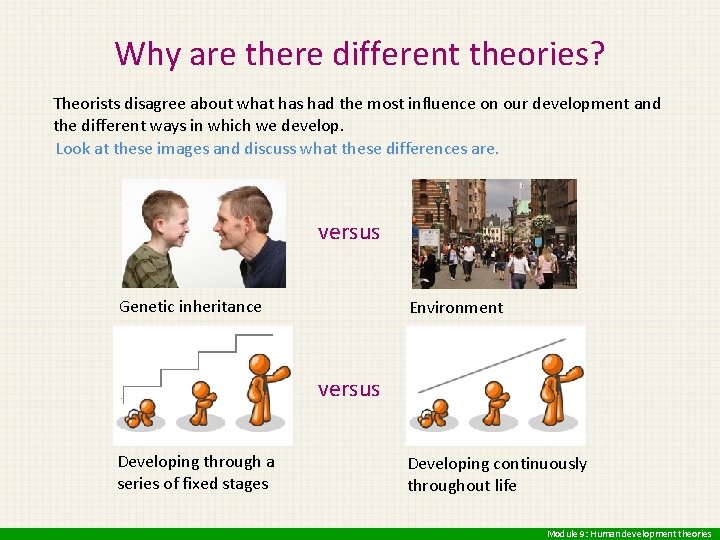 Why are there different theories? Theorists disagree about what has had the most influence