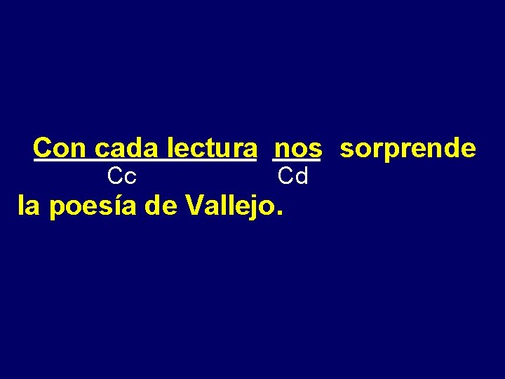 Con cada lectura nos sorprende Cc Cd la poesía de Vallejo. 