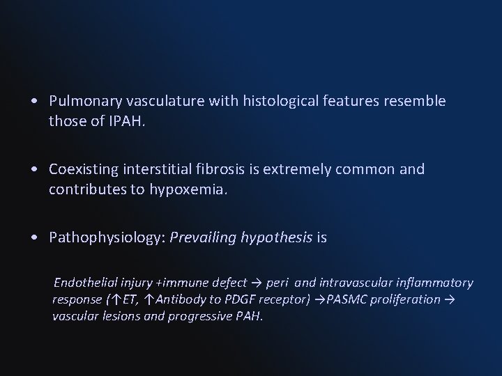  • Pulmonary vasculature with histological features resemble those of IPAH. • Coexisting interstitial