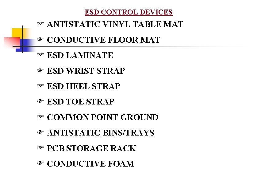 ESD CONTROL DEVICES F ANTISTATIC VINYL TABLE MAT F CONDUCTIVE FLOOR MAT F ESD