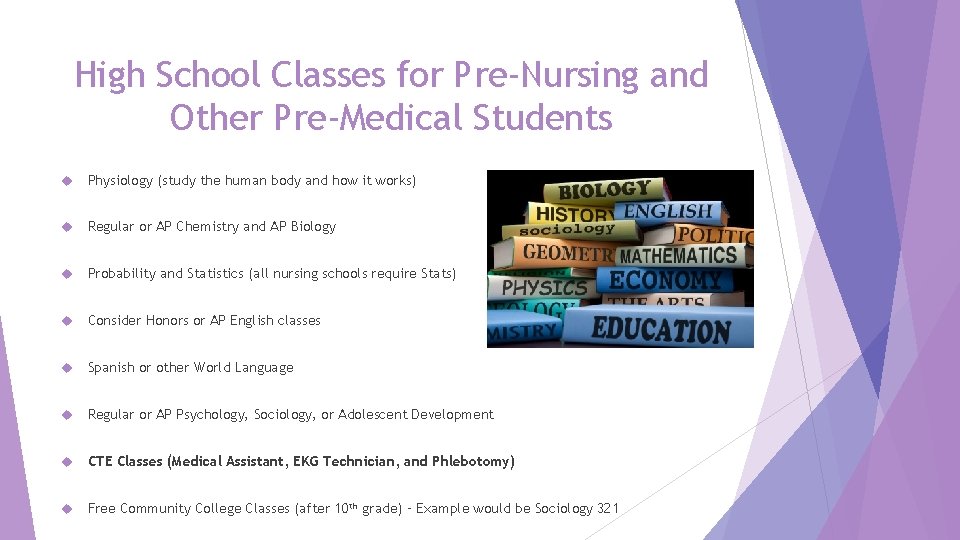 High School Classes for Pre-Nursing and Other Pre-Medical Students Physiology (study the human body