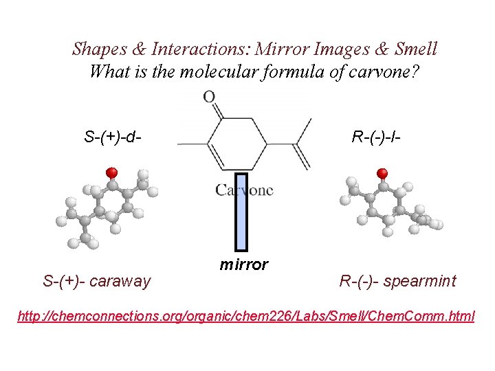 Shapes & Interactions: Mirror Images & Smell What is the molecular formula of carvone?