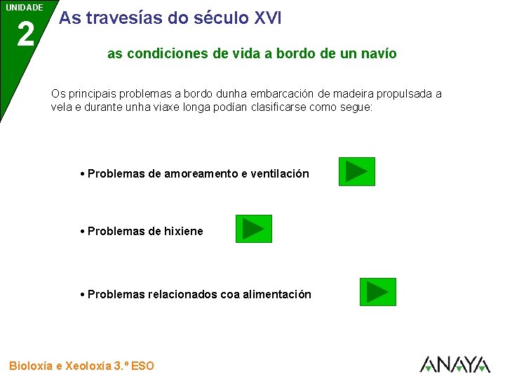 UNIDADE 2 As travesías do século XVI as condiciones de vida a bordo de