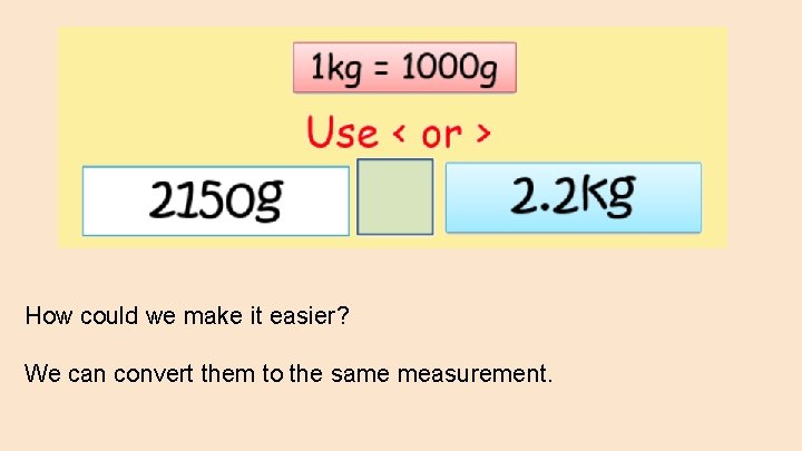 How could we make it easier? We can convert them to the same measurement.