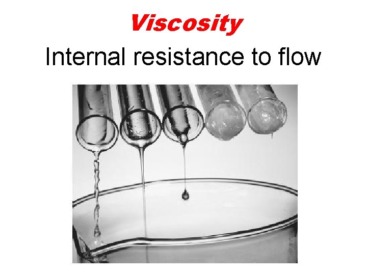 Viscosity Internal resistance to flow 