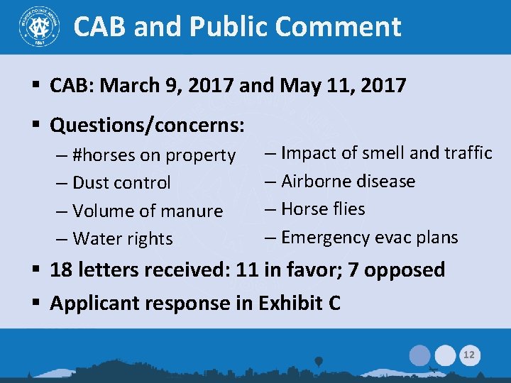 CAB and Public Comment § CAB: March 9, 2017 and May 11, 2017 §