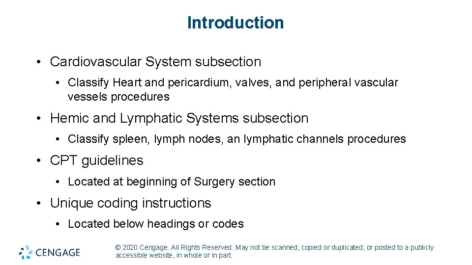 Introduction • Cardiovascular System subsection • Classify Heart and pericardium, valves, and peripheral vascular