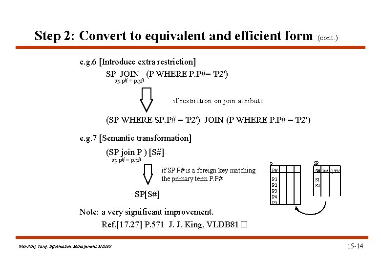 Step 2: Convert to equivalent and efficient form (cont. ) e. g. 6 [Introduce