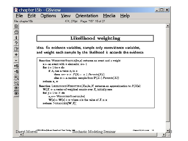 Darryl Morrell Stochastic Modeling Seminar 13 