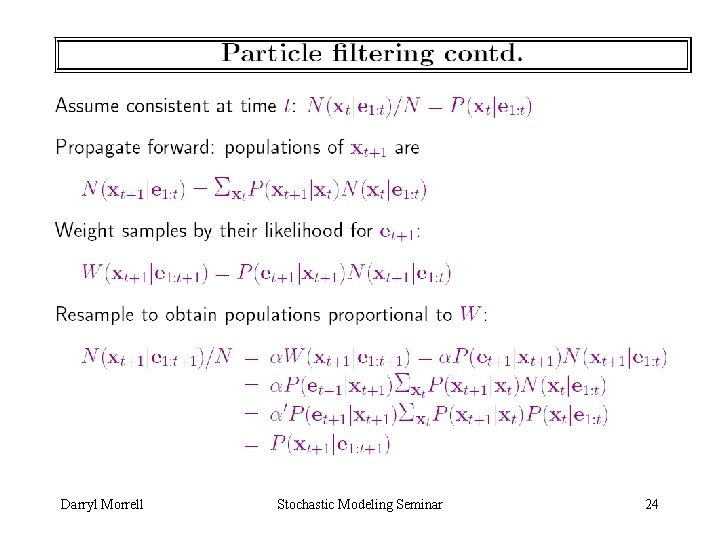 Darryl Morrell Stochastic Modeling Seminar 24 