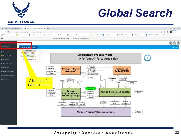 Global Search Click here for Global Search Integrity - Service - Excellence 22 