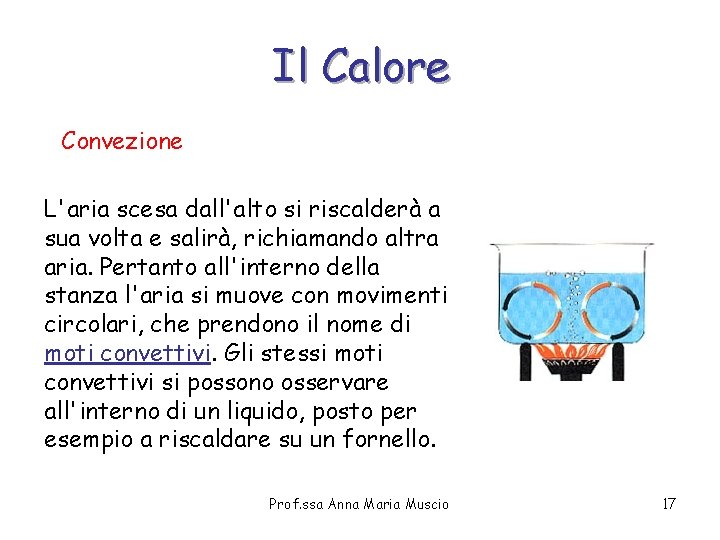 Il Calore Convezione L'aria scesa dall'alto si riscalderà a sua volta e salirà, richiamando Il Calore Convezione L'aria scesa dall'alto si riscalderà a sua volta e salirà, richiamando