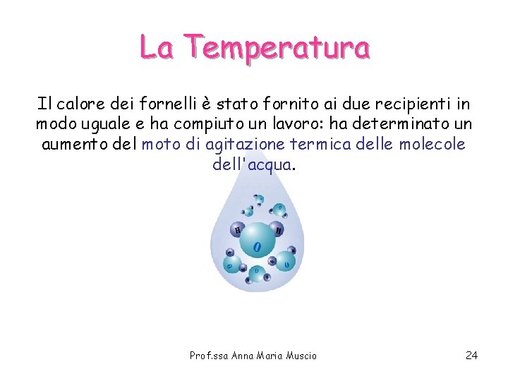 La Temperatura Il calore dei fornelli è stato fornito ai due recipienti in modo La Temperatura Il calore dei fornelli è stato fornito ai due recipienti in modo