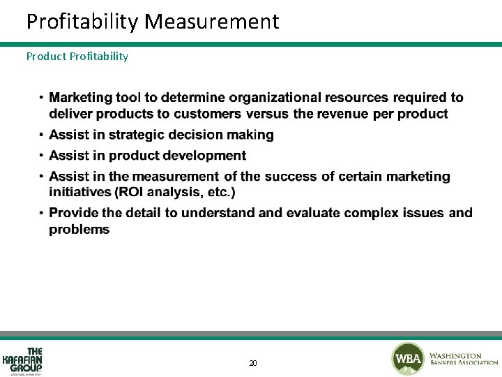 Profitability Measurement Product Profitability 20 