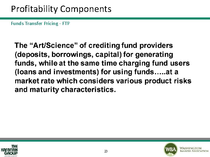 Profitability Components Funds Transfer Pricing - FTP 23 