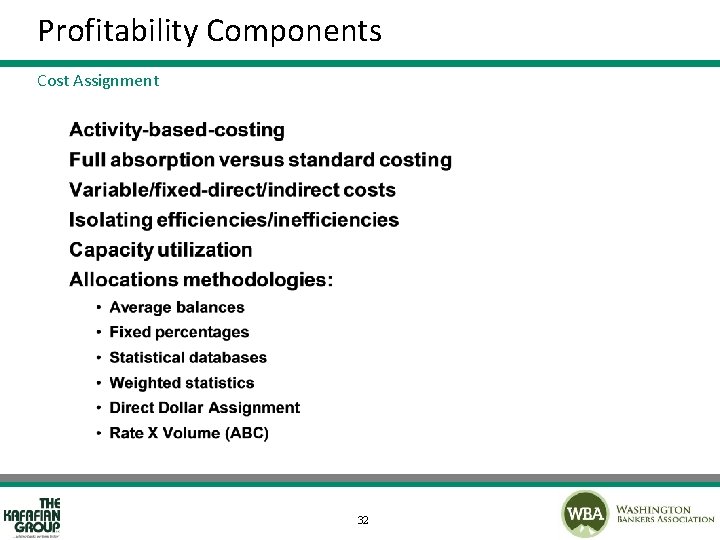 Profitability Components Cost Assignment 32 