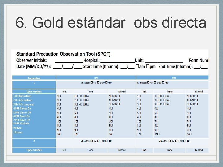 6. Gold estándar obs directa 6. Gold estándar obs directa
