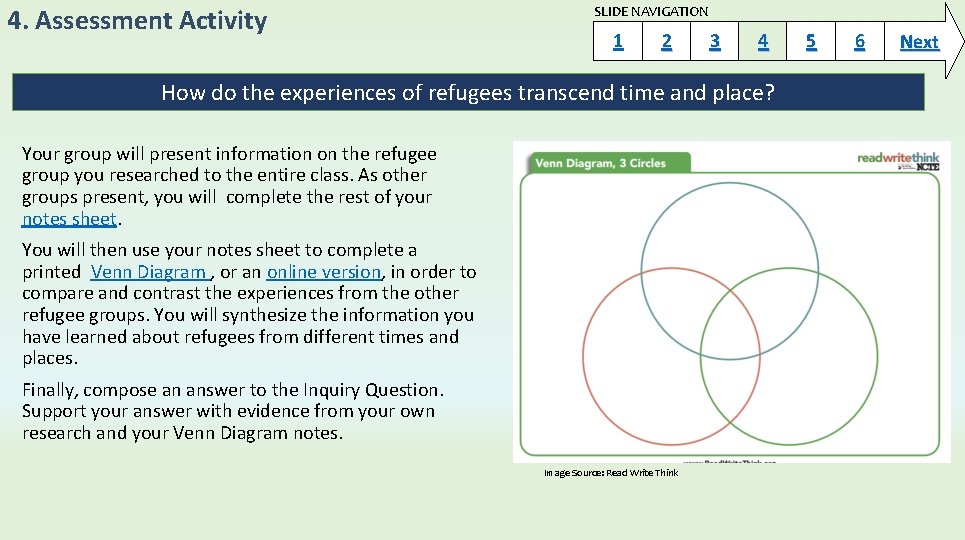 4. Assessment Activity SLIDE NAVIGATION 1 2 3 4 How do the experiences of