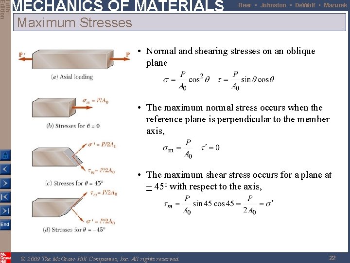 Fifth Edition MECHANICS OF MATERIALS Beer • Johnston • De. Wolf • Mazurek Maximum