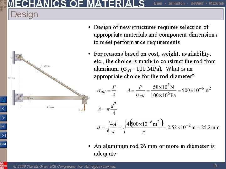 Fifth Edition MECHANICS OF MATERIALS Beer • Johnston • De. Wolf • Mazurek Design