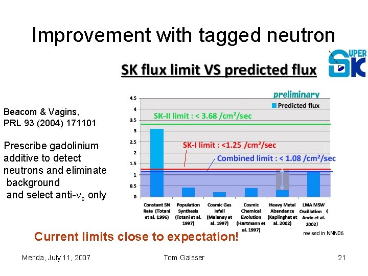 Improvement with tagged neutron Beacom & Vagins, PRL 93 (2004) 171101 Prescribe gadolinium additive Improvement with tagged neutron Beacom & Vagins, PRL 93 (2004) 171101 Prescribe gadolinium additive