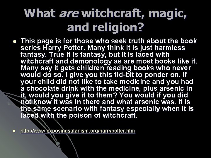 What are witchcraft, magic, and religion? l This page is for those who seek